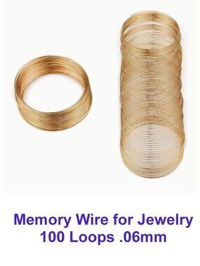 Memory Wire for Bracelets  100 Loops of Golden  .6mm